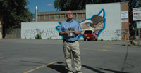 Claude Mercier at the site of Chez Willie's